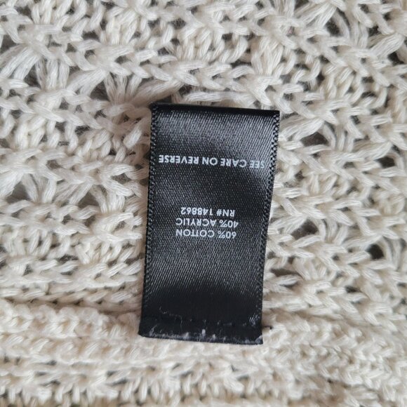 Torrid Open Front Crochet Fringe Cardigan Kimono Ivory Size 00 L - Picture 7 of 7